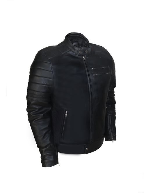 Men's Black Moto Racer Jacket