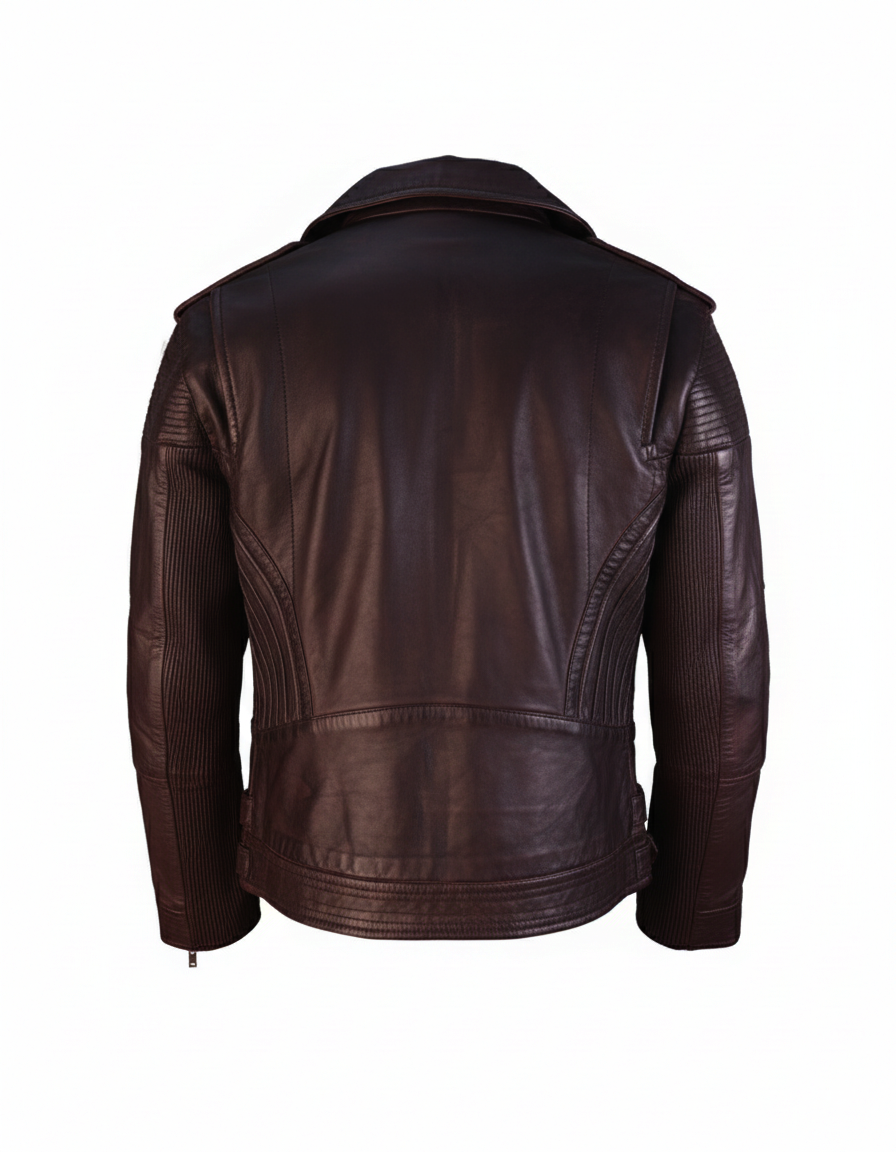 Women's Maroon Sculpted Biker Jacket
