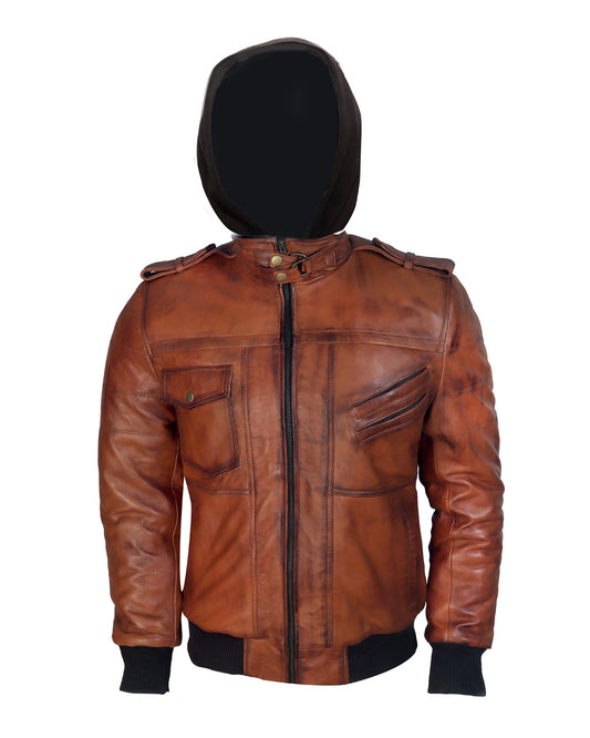 Men's Vintage Brown Hooded Ranger Jacket