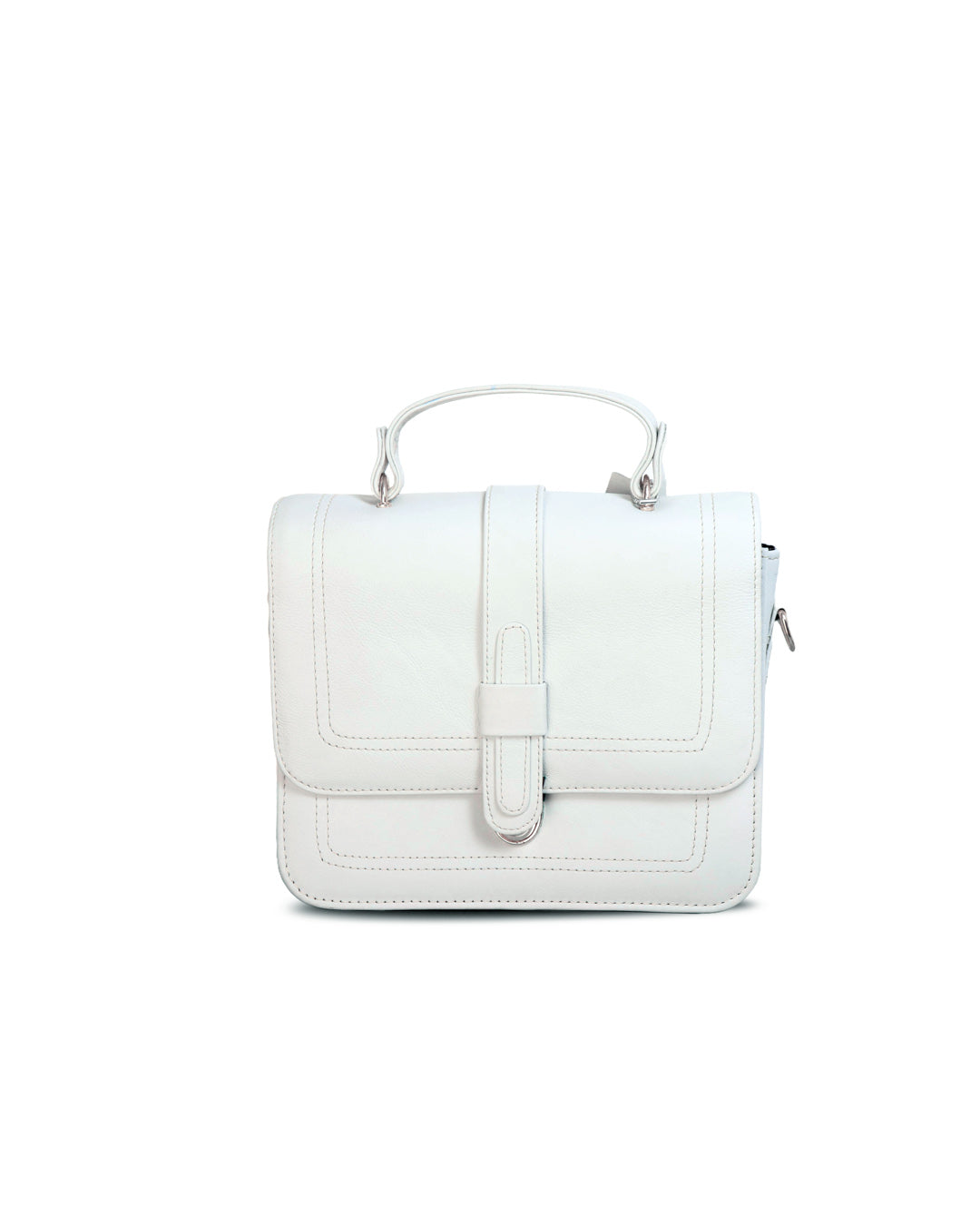 Women's White Classic Satchel Bag