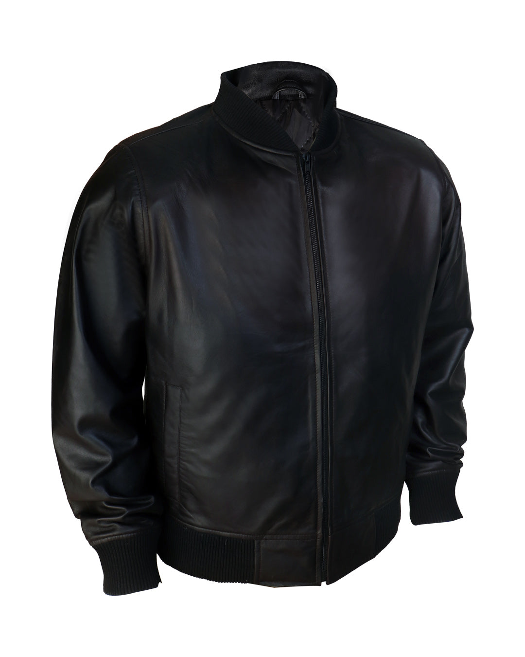 Men’s Black Minimalist Leather Jacket