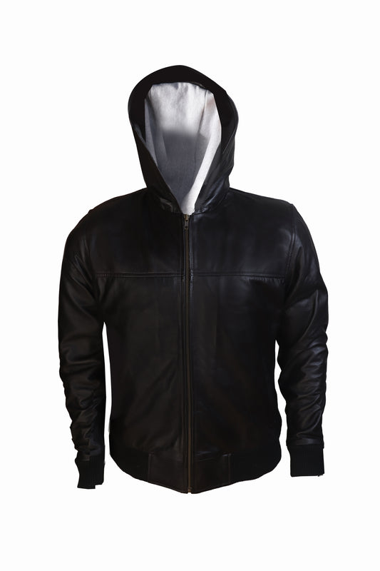 Men's Shadow Hooded Leather Jacket