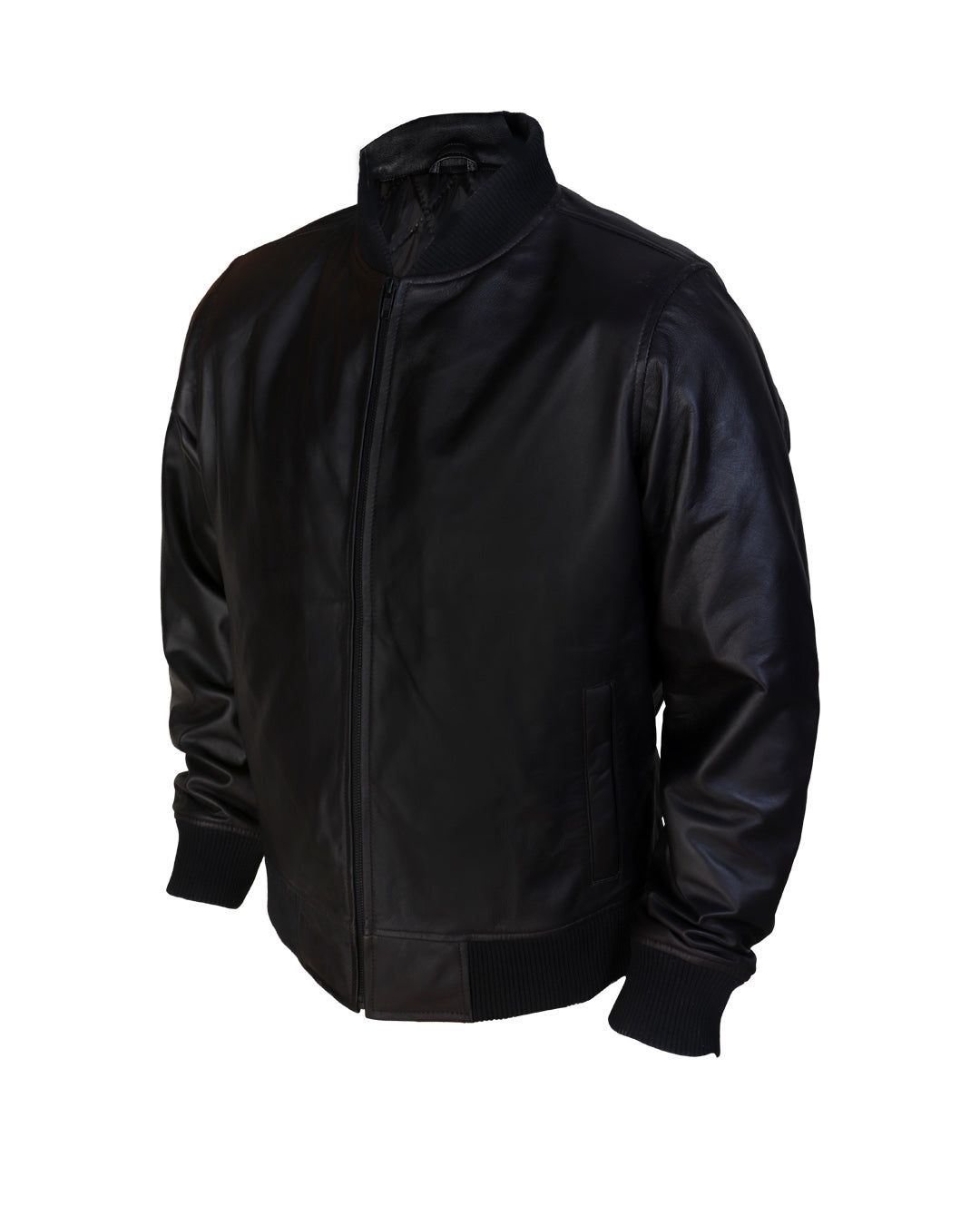 Men’s Black Minimalist Leather Jacket