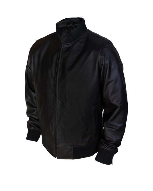 Men’s Black Minimalist Leather Jacket