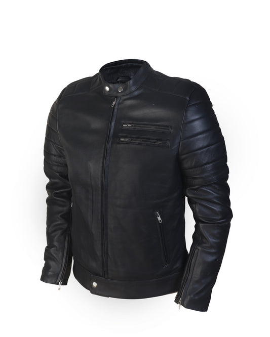 Men's Black Moto Racer Jacket