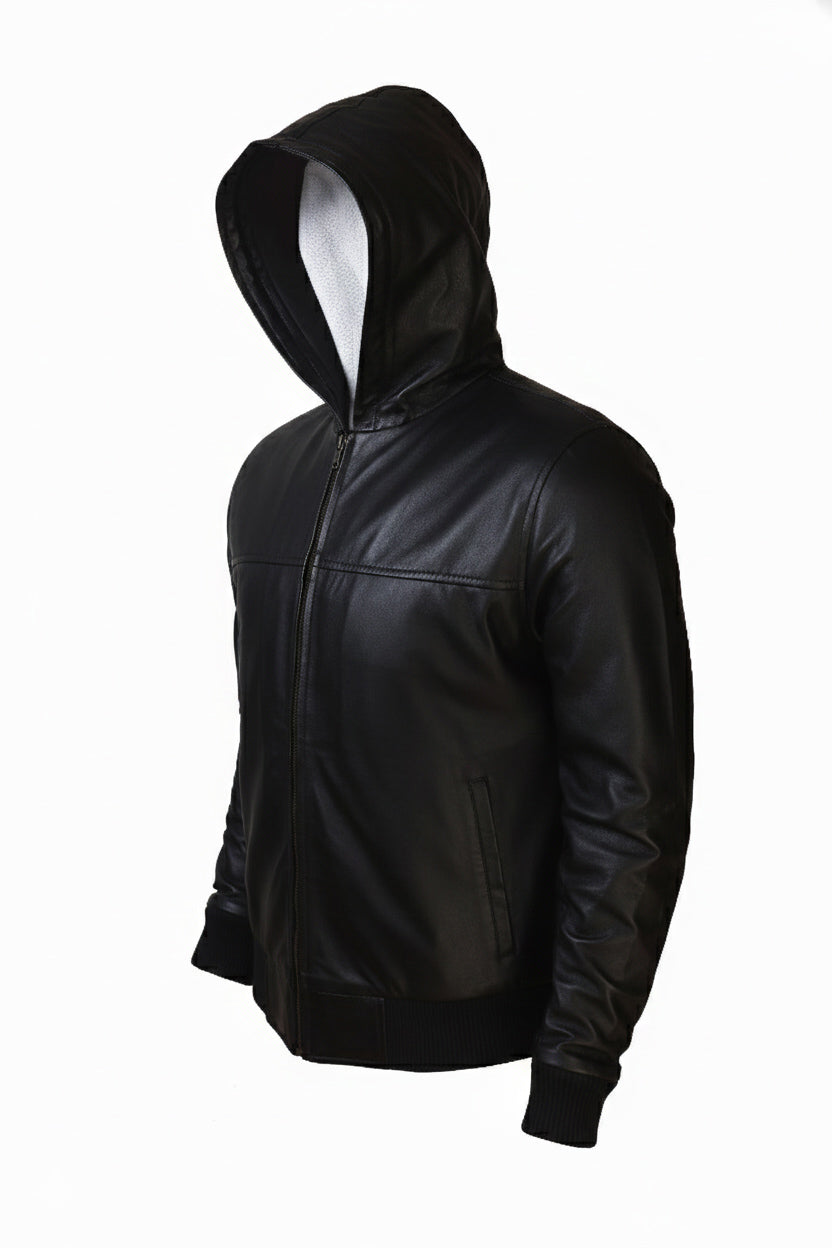 Men's Shadow Hooded Leather Jacket