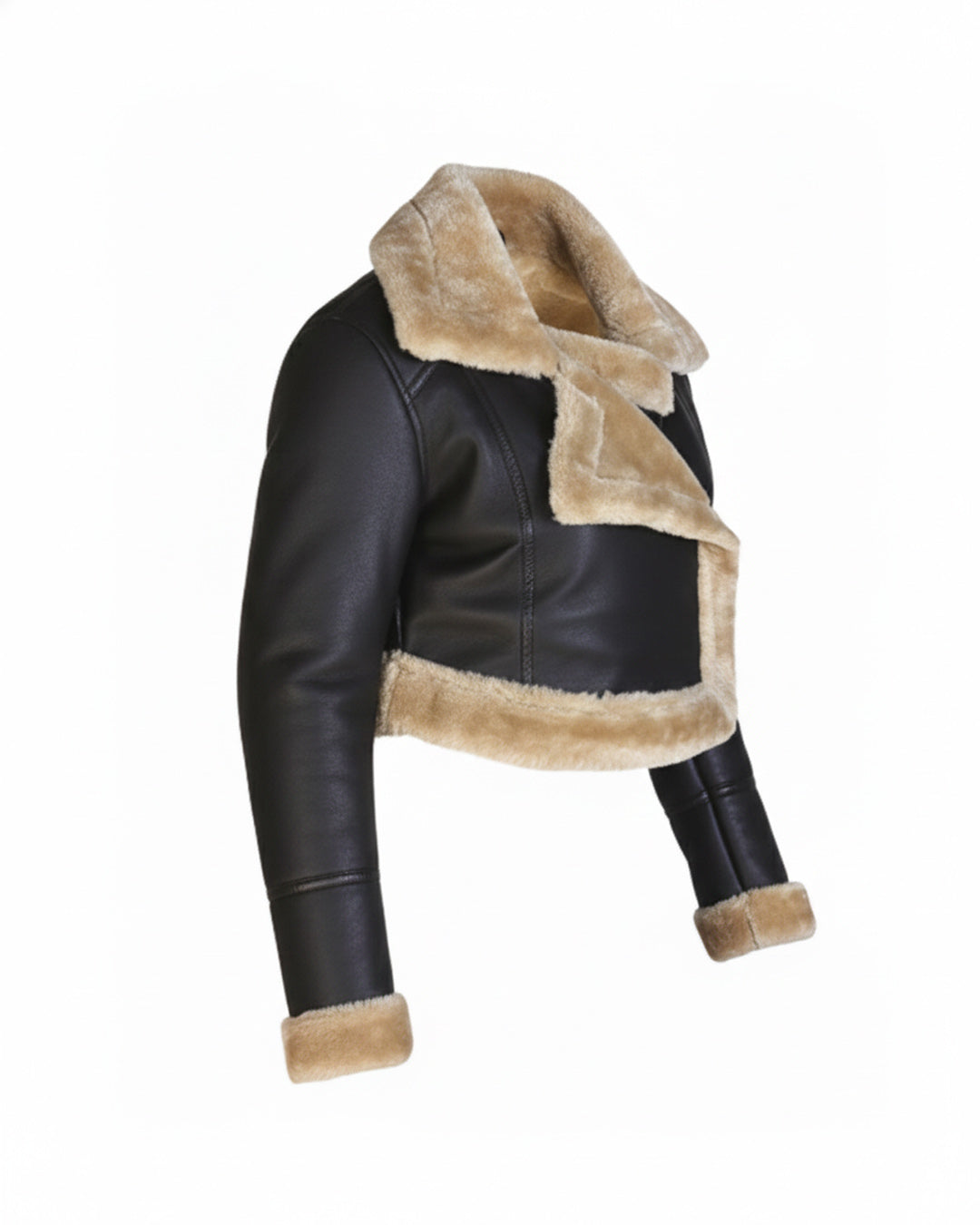 Women's Cropped Shearling Aviator Jacket