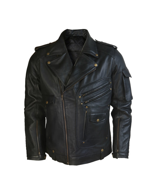 Men's Tactical Black Biker Jacket