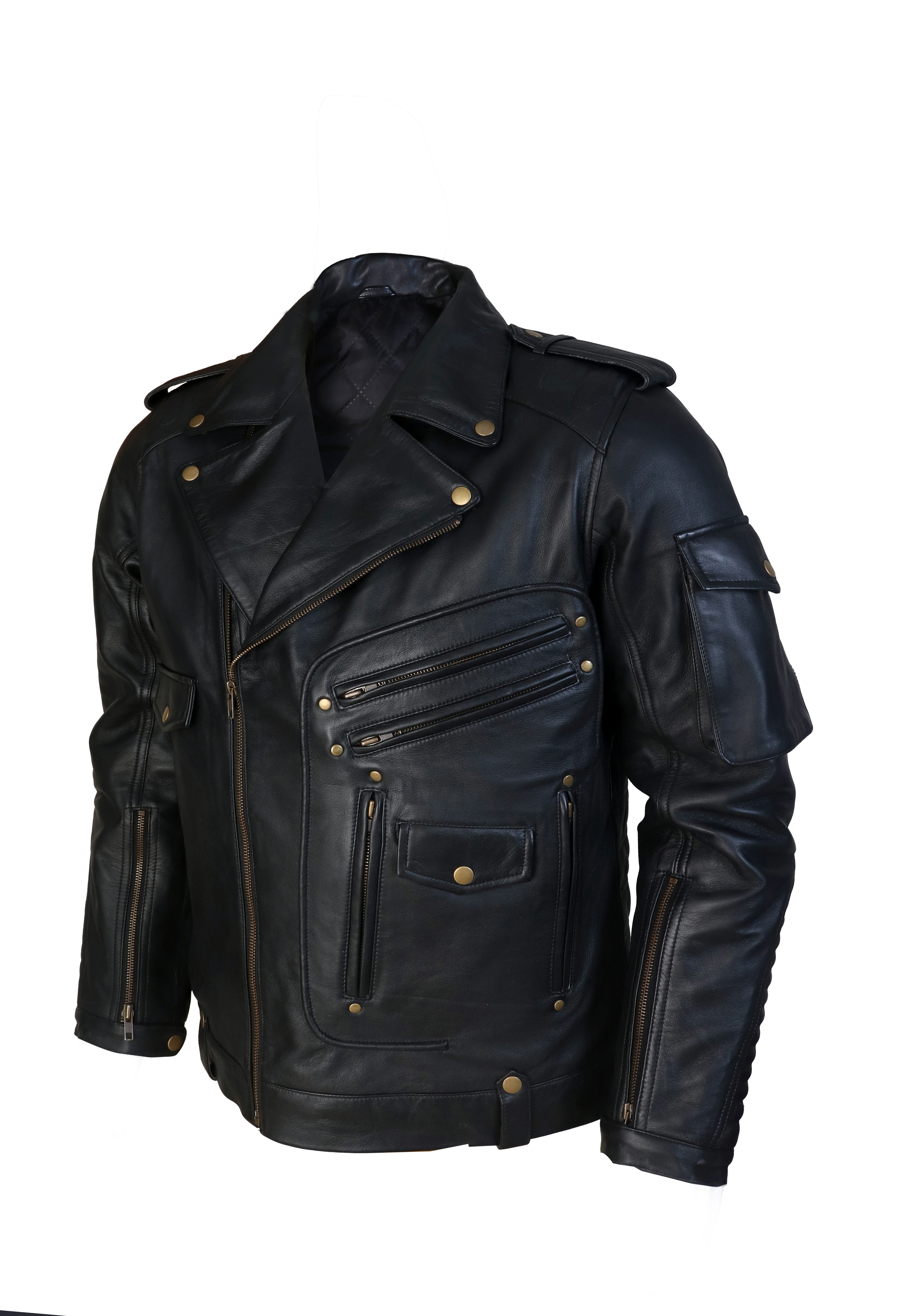 Men's Tactical Black Biker Jacket