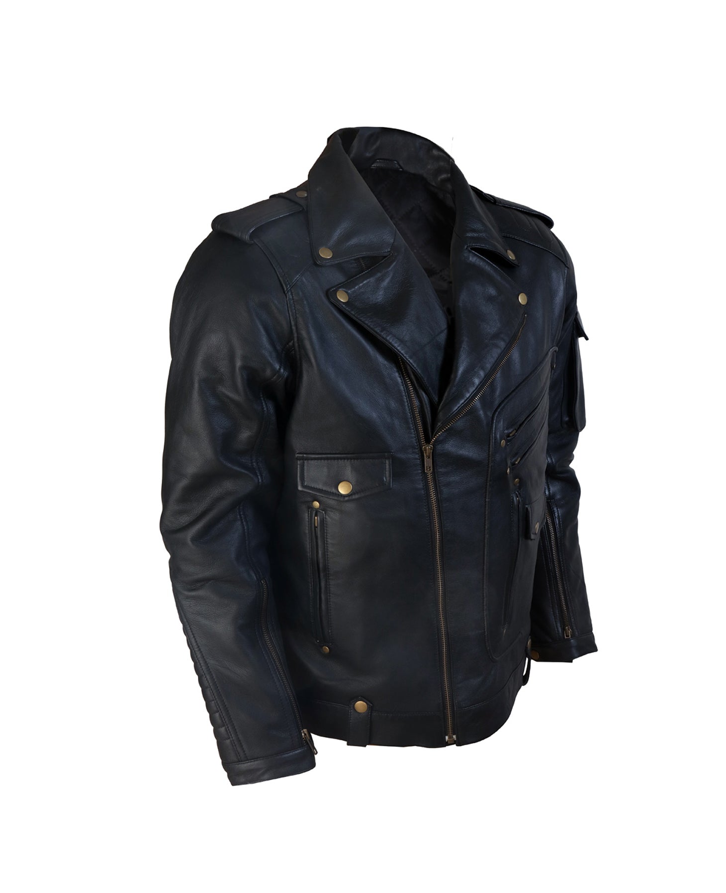 Men's Tactical Black Biker Jacket